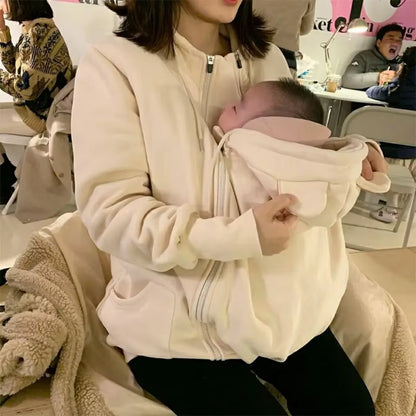 Winter Pregnancy Clothes Maternity Jackets Kangaroo Coat Baby Carrier Clothing Casual Hooded Mommy Outerwear Maternity Wear