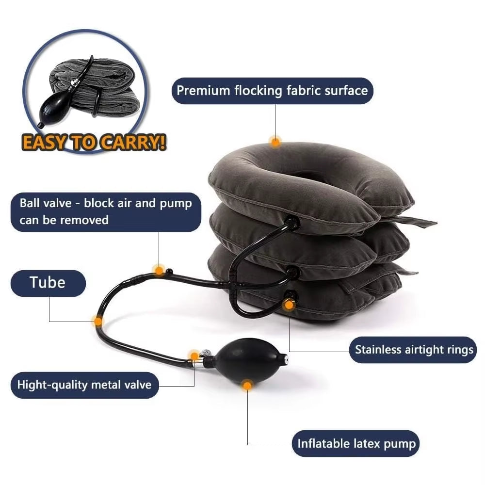 Cervical Neck Traction Device,Relief for Chronic Neck & Shoulder Alignment Pain,Inflatable Neck Stretcher Collar for Home Relief