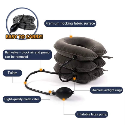 Cervical Neck Traction Device,Relief for Chronic Neck & Shoulder Alignment Pain,Inflatable Neck Stretcher Collar for Home Relief