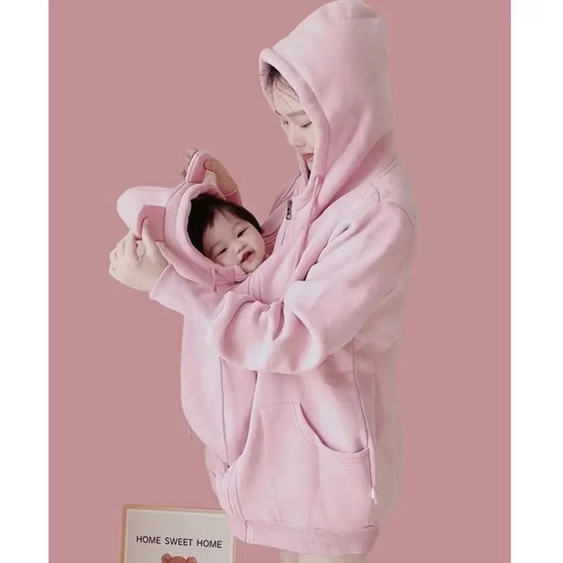 Winter Pregnancy Clothes Maternity Jackets Kangaroo Coat Baby Carrier Clothing Casual Hooded Mommy Outerwear Maternity Wear